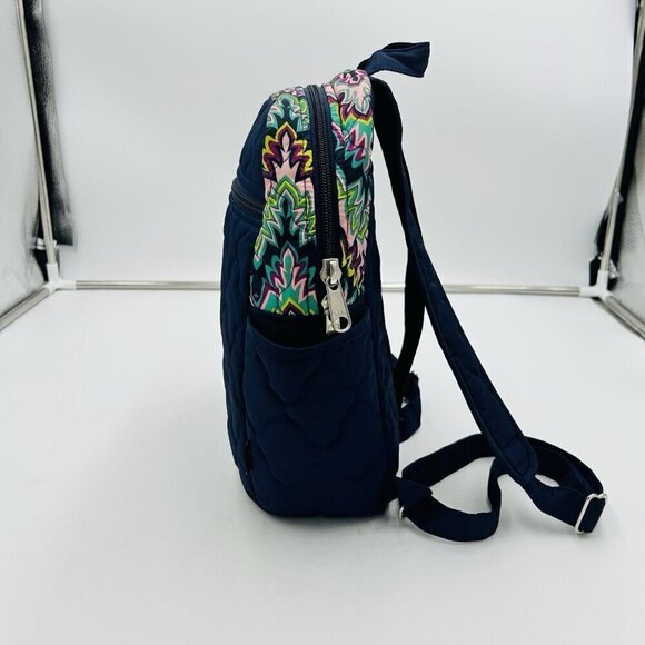 Cinda B Backpack Quilted Blue Geometric Medium Multi Pocket Nylon main image 5